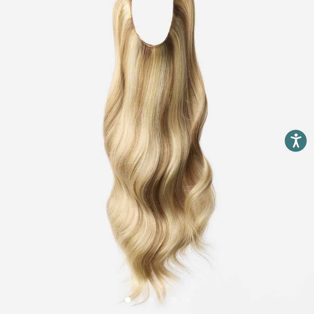Hidden Crown Bundle Topper and Halo #622 Light Caramel Honey Blonde 16IN 140gram - Picture 7 of 13